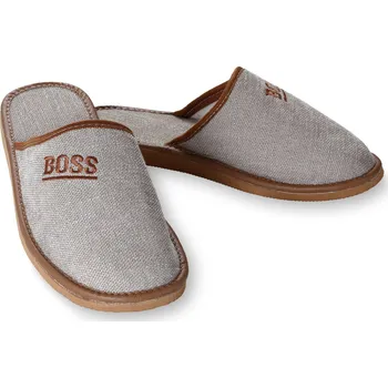 Dívčí pantofle Wooline Pantofle celoroční BOSS, světlé, len Velikost obuvi: 40