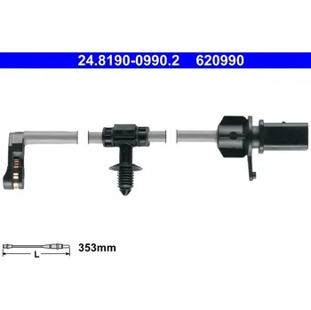 Brzdový systém Výstražný kontakt, opotřebení obložení ATE 24.8190-0990.2