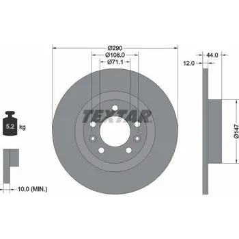 Brzdový kotouč Brzdový kotouč TEXTAR 92238003