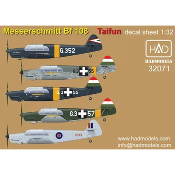 Plastikový model HAD models 1/32 Decal Messerschmitt Bf 108 Taifun