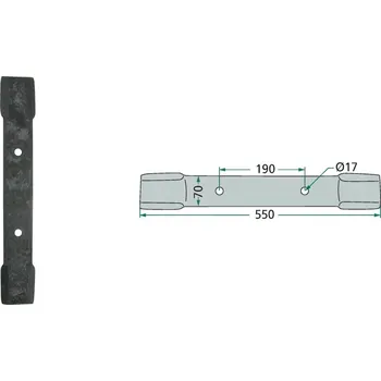 Mulčovací nůž rovný pro Hermes, 550/10/17 mm