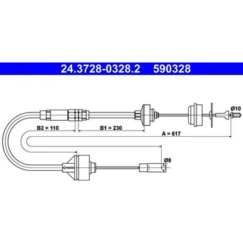 Spojka Tažné lanko, ovládání spojky ATE 24.3728-0328.2