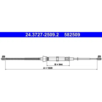 Brzdový systém Tažné lanko, parkovací brzda ATE 24.3727-2509.2