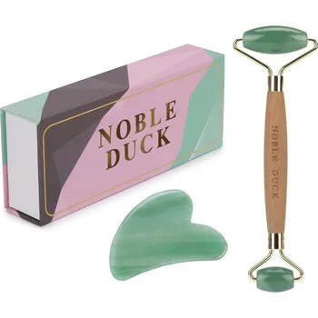 Masážní váleček NOBLE DUCK Roller a Gua sha kámen - nefrit