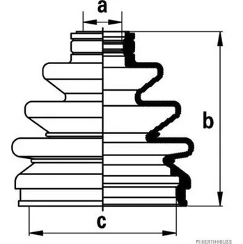 Hřídel nápravy Sada měchů, hnací hřídel HERTH+BUSS JAKOPARTS J2867004