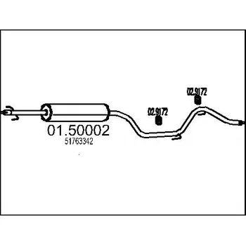 Auto-moto Střední tlumič výfuku MTS 01.50002