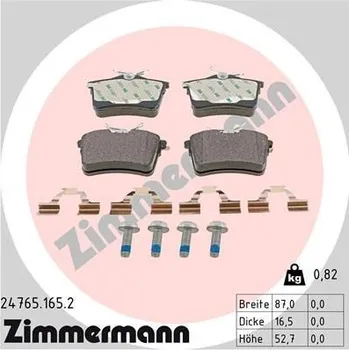 Brzdová destička Sada brzdových destiček, kotoučová brzda ZIMMERMANN 24765.165.2