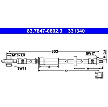 Brzdový systém Brzdová hadice ATE 83.7847-0602.3