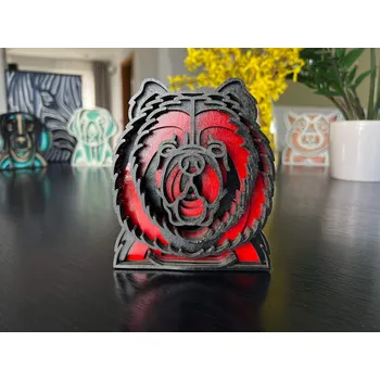 Vsepropejska Mandala Čau-čau dekorace na stůl Barva: Černá, Rozměr (cm): 13,2 x 11,2, Druh: Kartonová