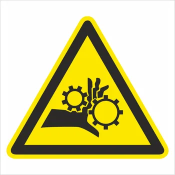Nebezpečí poraněním ruky převodovým pohonem samolepící vinylová fólie 100 x 100 mm