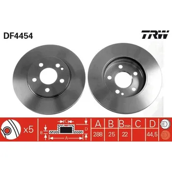 Brzdový kotouč Brzdový kotouč TRW DF4454