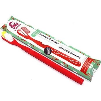 Zubní kartáček Lamazuna Bioplastový zubní kartáček s vyměnitelnou hlavicí, středně tvrdý, červený