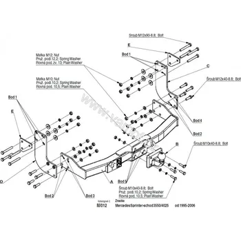 Tažné zařízení Tažné zařízení Mercedes Sprinter skříň se stupínkem (1995 - 2006) (5809)