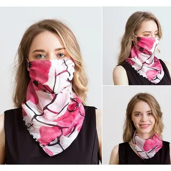 Šátek Fashionstyle Šátek / Rouška - světlý s makovými květy