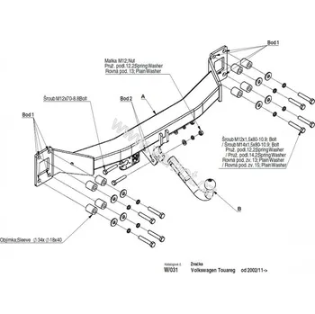 Tažné zařízení Tažné zařízení VW Touareg I (2002 - 2010) (672)