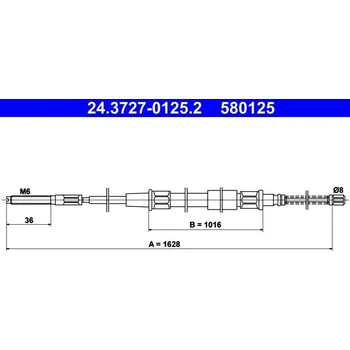 Brzdový systém Tažné lanko, parkovací brzda ATE 24.3727-0125.2