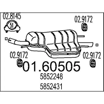 Auto-moto Zadní tlumič výfuku MTS 01.60505