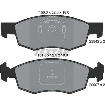 Brzdová destička Sada brzdových destiček, kotoučová brzda TEXTAR 2384201