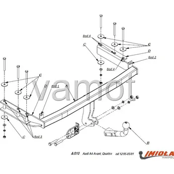 Tažné zařízení Tažné zařízení Audi A4 4D (Quatro) (1994 - 2001 (B5)) (4294)