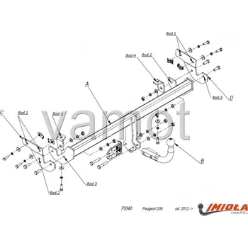 Tažné zařízení Tažné zařízení Peugeot 208 5D (2012 - 2019) (5637)