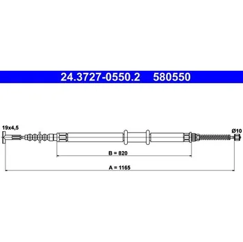 Brzdový systém Tažné lanko, parkovací brzda ATE 24.3727-0550.2