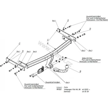 Tažné zařízení Tažné zařízení VW Polo 5D (9N) (2001 - 2009 (9N)) (662)