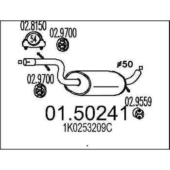 Auto-moto Střední tlumič výfuku MTS 01.50241
