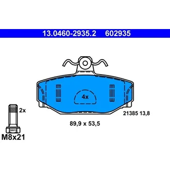 Brzdová destička Sada brzdových destiček, kotoučová brzda ATE 13.0460-2935.2