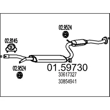 Auto-moto Střední tlumič výfuku MTS 01.59730