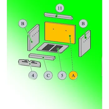 Krbová kamna Příslušenství HAAS+SOHN: Cihla 30 x 235 x 390 mm