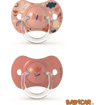 dudlíky SUAVINÉX silikonový dudlík FYZIOLOGICKÝ FOREST 6-18m, 2ks Pudrová