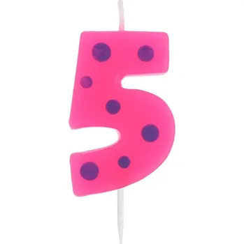 Dortová svíčka GoDan Svíčka dortová puntíky 6 cm - 5