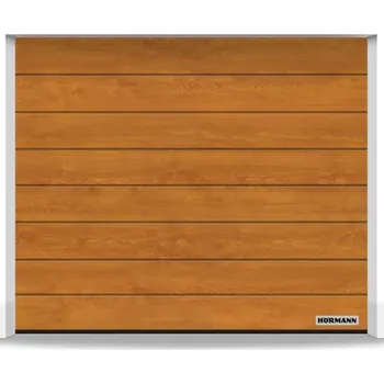Hörmann garážová sekční vrata RenoMatic Zlatý dub s pohonem ProLift 700 Rozměr vrat: 2375 x 2000 mm