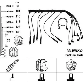 Zapalovací kabel Sada kabelů pro zapalování NGK 0576