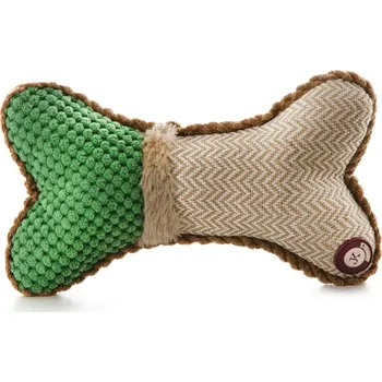 Hračka pro psa JK ANIMALS, plyšová kost, plyšová pískací hračka pro psy, zelená, 24 cm