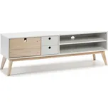 TV stolek Marckeric Kiara bílý (Stolek z masivu - borovice)
