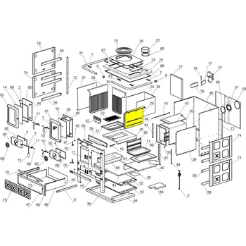 Krbová kamna NORDICA Litinová vyzdívka boční levá, pro kamna Rosetta; ND 1030186