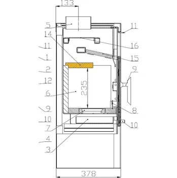 Krbová kamna HAAS+SOHN: Clona dolní 25x160x420 (lacfire); ND 0430815015023, materiál šamot