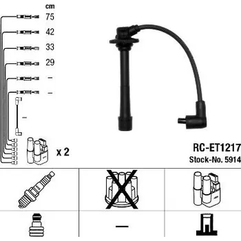 Zapalovací kabel Sada kabelů pro zapalování NGK 5914