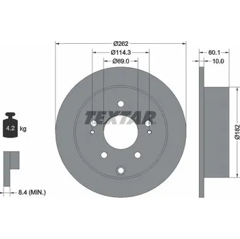 Brzdový kotouč Brzdový kotouč TEXTAR 92269403