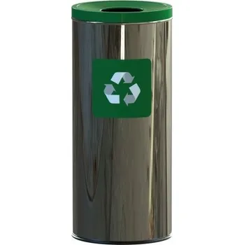 Odpadkový koš HTI Nerezový koš na třídění odpadu zelený 45 l MC-7181-2