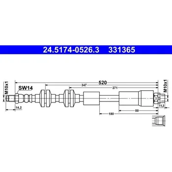 Brzdová hadice Brzdová hadice ATE 24.5174-0526.3