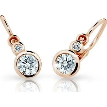 Náušnice Cutie Jewellery zlaté dětské naušnice C1984R-White