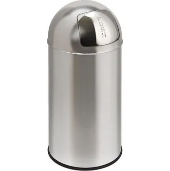 Odpadkový koš HTI Odpadkový koš chromovaný s klapkou Push-boy - 40 l. MC-4583