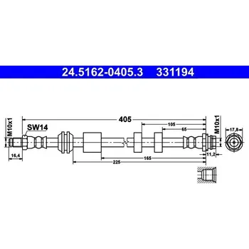 Brzdový systém Brzdová hadice ATE 24.5162-0405.3