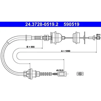 Spojka Tažné lanko, ovládání spojky ATE 24.3728-0519.2