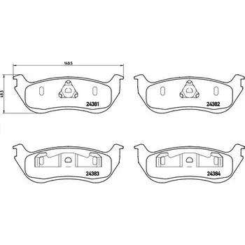 Brzdová destička Sada brzdových destiček, kotoučová brzda BREMBO P 24 068