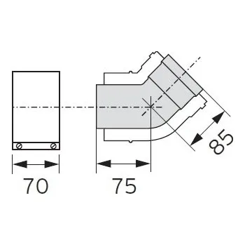 Kouřovod Koleno 2 x 45° Ø 80/125mm, PP, odkouření pro Kondenzační kotle