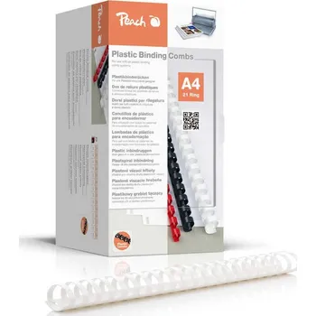 Peach PB444-01 'Vázací hřbet černý 'A4 44mm 50 ks, bílá