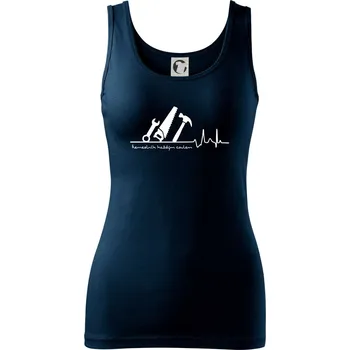 Dámské tričko Ekg řemeslník každým coulem - Dámské tílko - L ( Námořní modrá (velmi tmavá - téměř černá) )